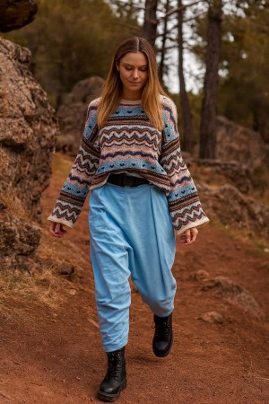 Kemer Detay Şalvar Kombin